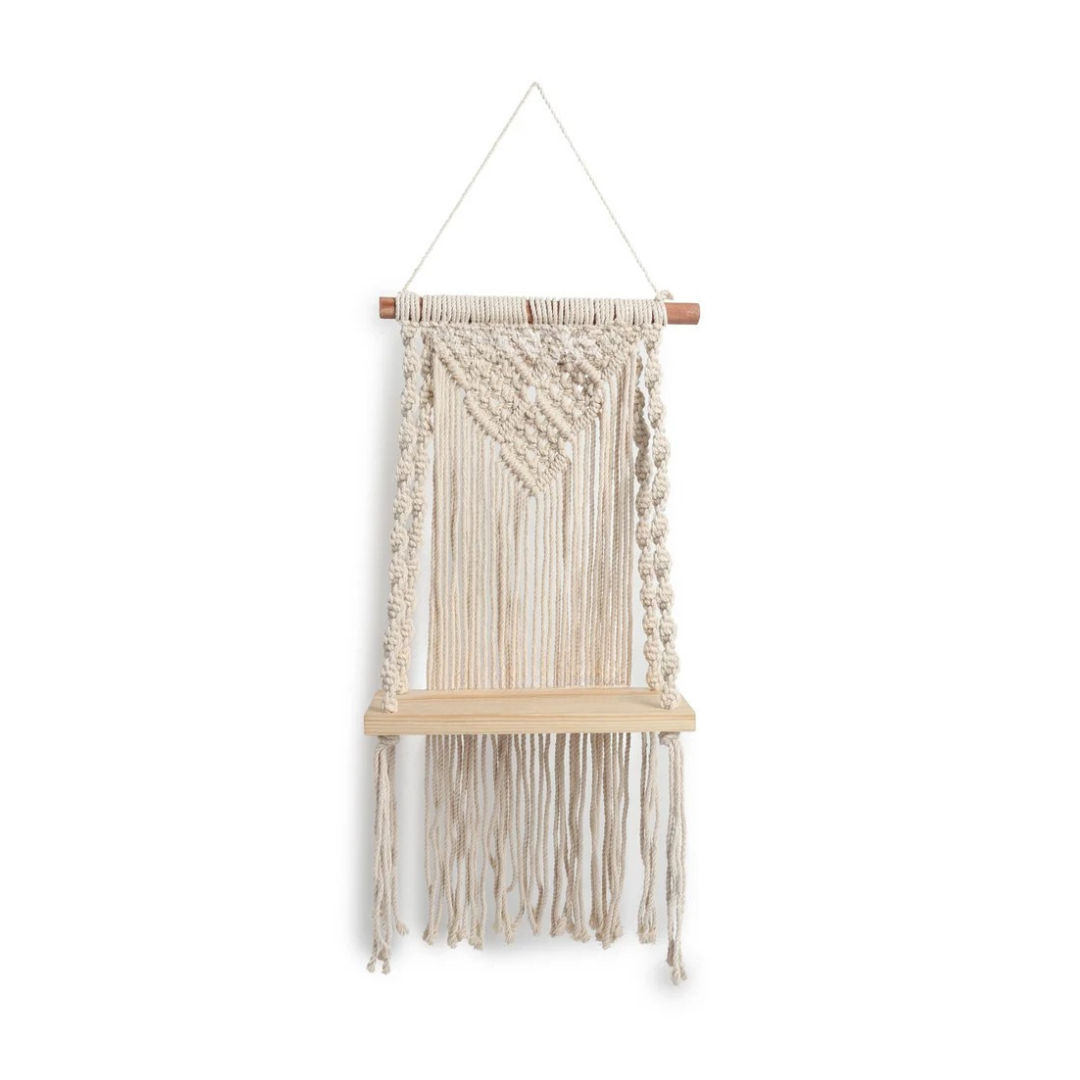 Unique Macrame Hanging Storage Rack Functional Art for Home Interiors